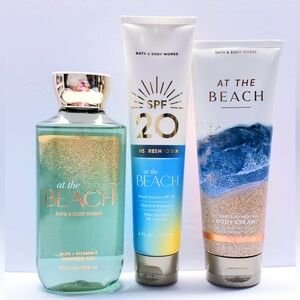 Bath & Body Works AT THE BEACH Body Cream, Shower Gel and SPF 20 Lotion (3 Pcs)